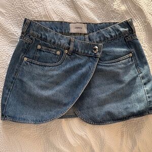 Coperni Blue Denim Wrap Mini Skirt